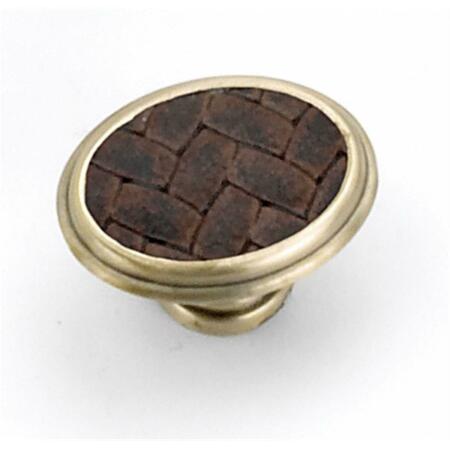 STRATEGIC BRANDS 1.63 in. Oval Knob-Satin Brass - Brown 12194